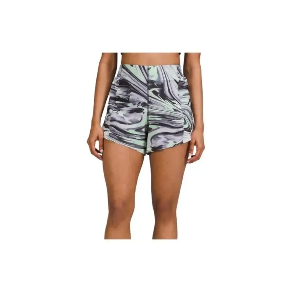 Lululemon Hotty Hot Series Sports Shorts Women's Multicolor Silver White, Size 6